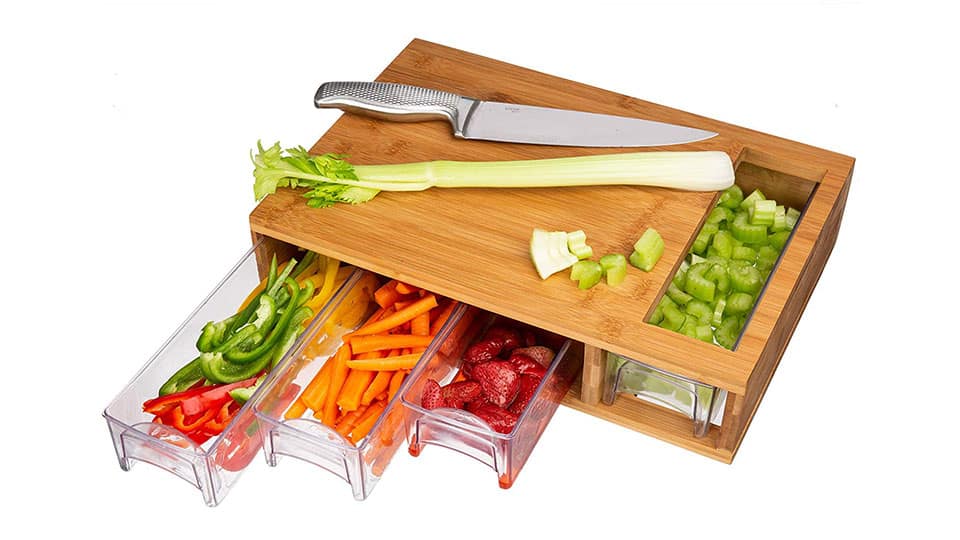 Bamboo Cutting Board with Trays