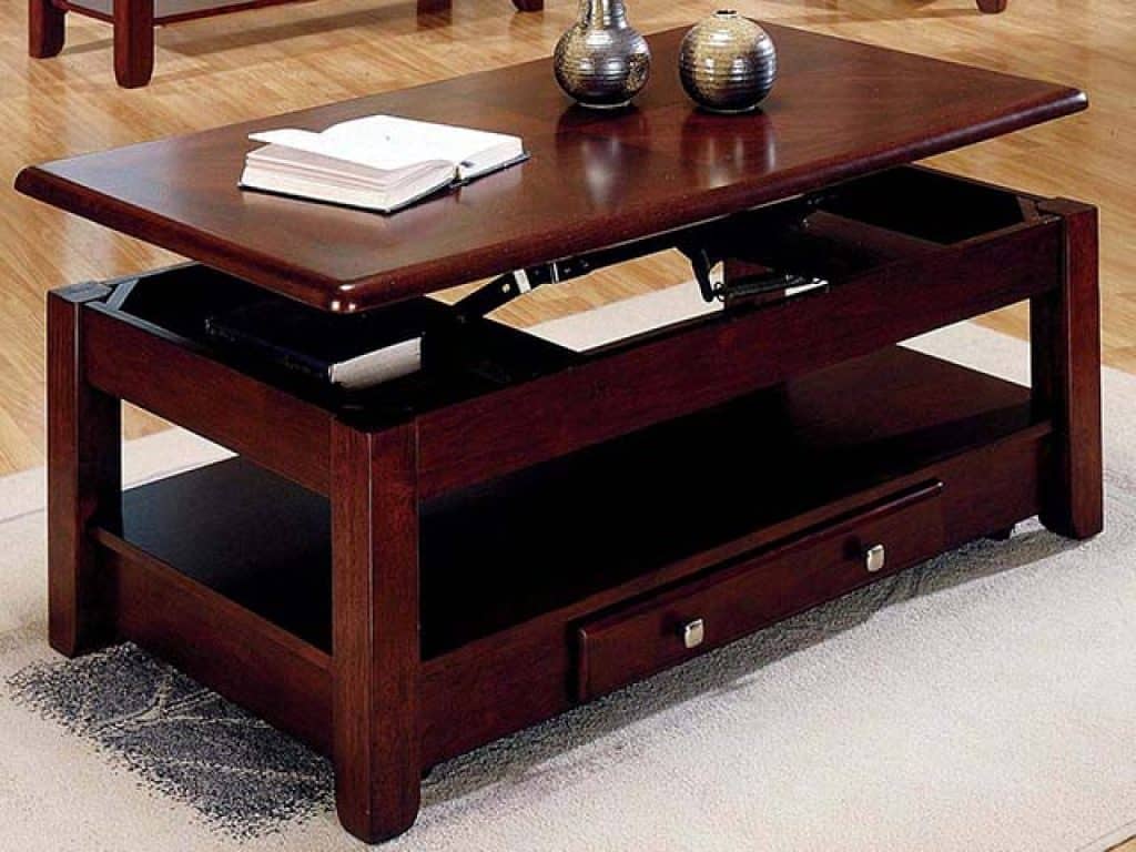 Rich Cherry Finish Lift-Top Coffee Table