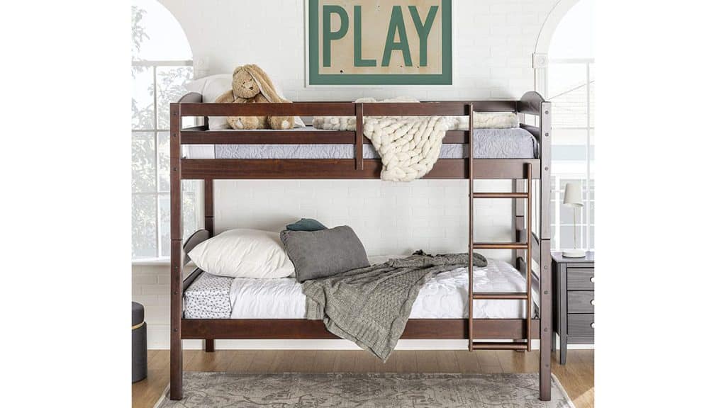 Walker Edison Solid Wood Twin Over Twin Bunk Bed