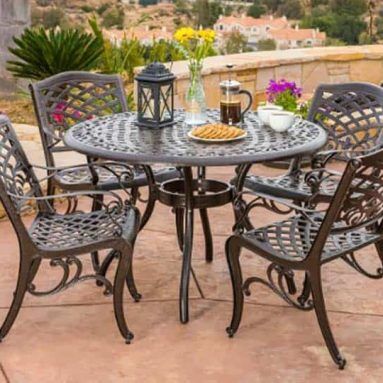 5 Piece Cast Aluminum Outdoor Dining Set