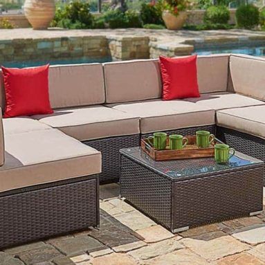 7-Piece Wicker Sectional Sofa Set