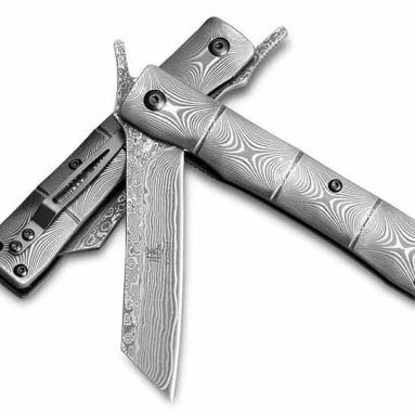 KATSU Damascus Folding Knife
